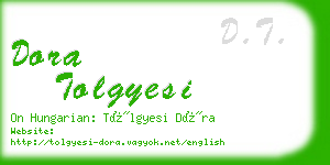 dora tolgyesi business card